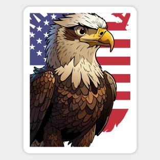 America Eagle USA Flag 4th of July Magnet